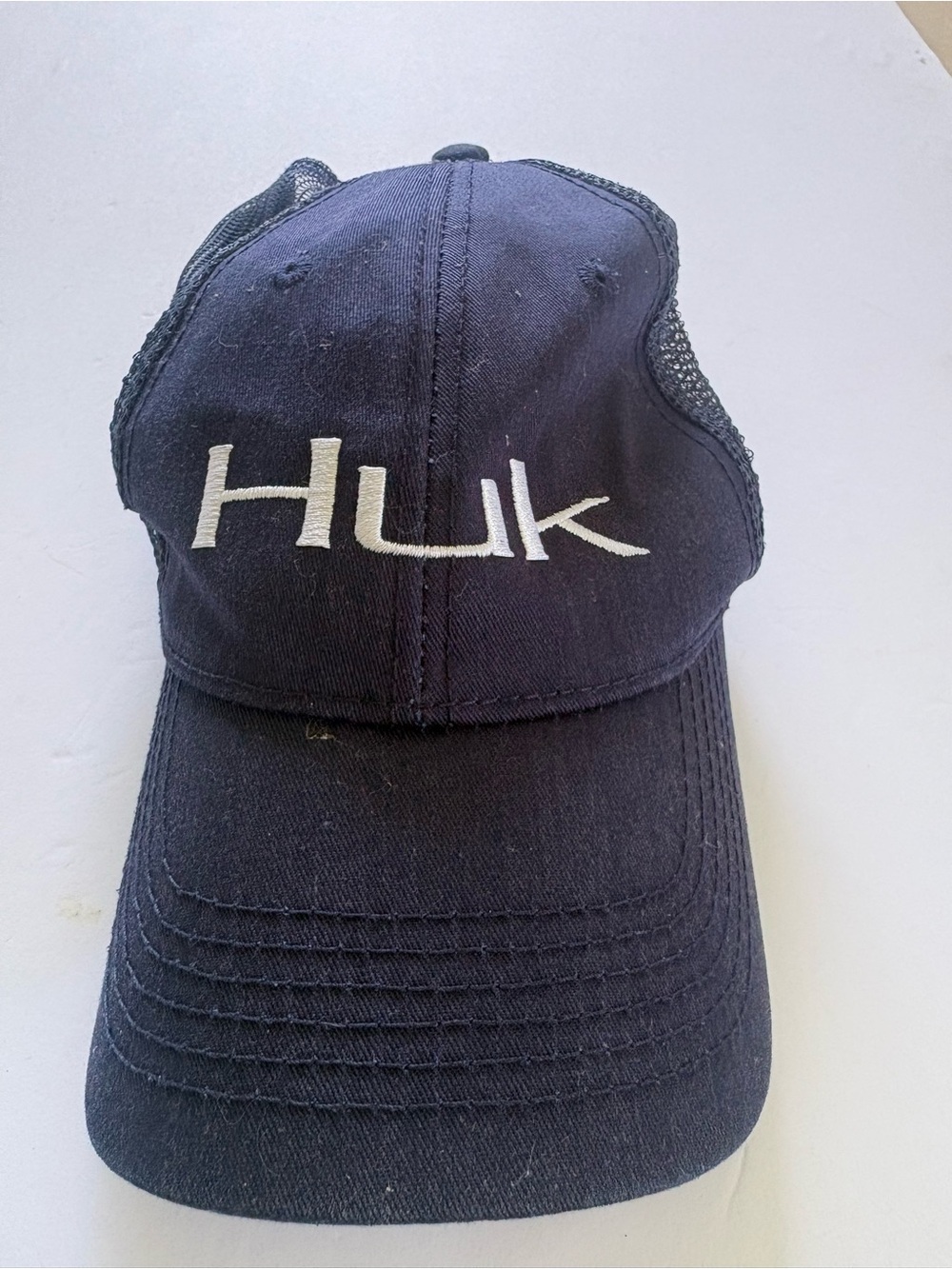 Huk Navy Blue Embroidered Logo Mesh-Back Cap